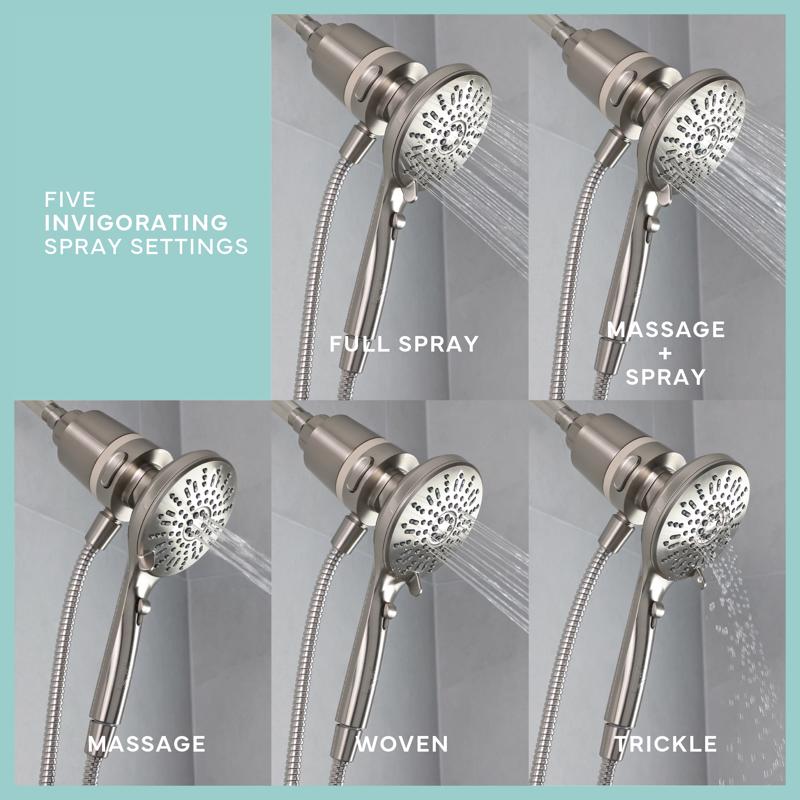 Danco Seventy Brushed Nickel 5 settings Handheld Showerhead 1.8 gpm