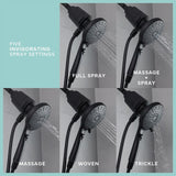 Danco Seventy Matte Black 5 settings Handheld Showerhead 1.8 gpm