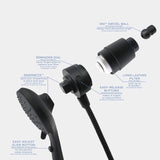 Danco Seventy Matte Black 5 settings Handheld Showerhead 1.8 gpm