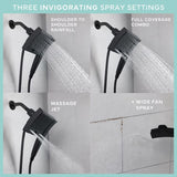 Danco Seventy Matte Black 3 settings Showerhead Combo 1.8 gpm