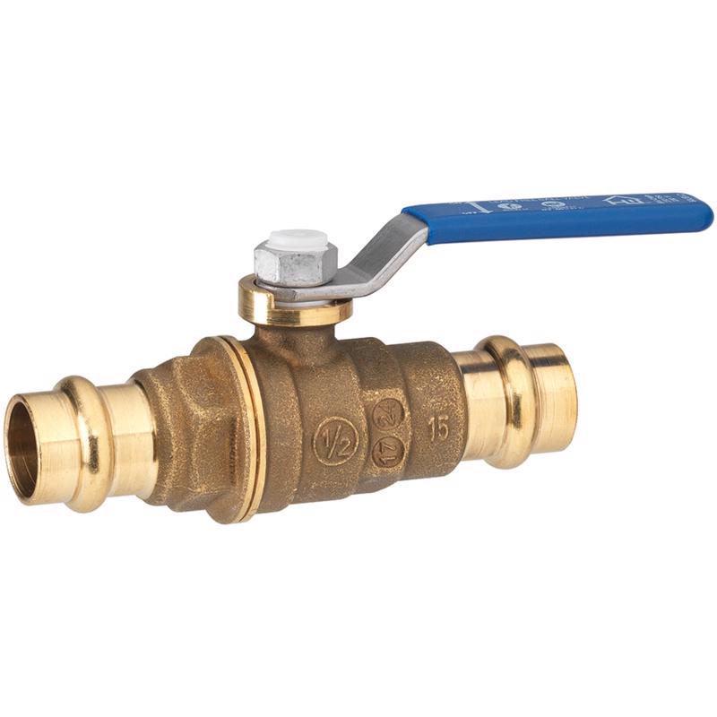 Homewerks 1/2 in. Brass Press Ball Valve Full Port Lever