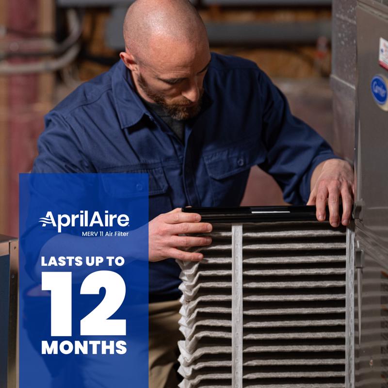 AprilAire 16 in. W X 25 in. H X 4 in. Synthetic Fiber 11 MERV Pleated Air Cleaner Cabinet Air Filter