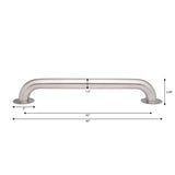 Homewerks Worldwide Brushed Gray Grab Bar Stainless Steel 1-1/2 in. H X 42 in. L