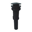 Danco 2.63 in. Matte Black Metal/Plastic Push Button Drain with Overflow