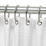 Zenna Home Chrome Silver Metal Shower Curtain Rings 12 pk