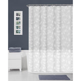 Zenna Home 72 in. H X 70 in. W White Just Leaves Shower Curtain PEVA