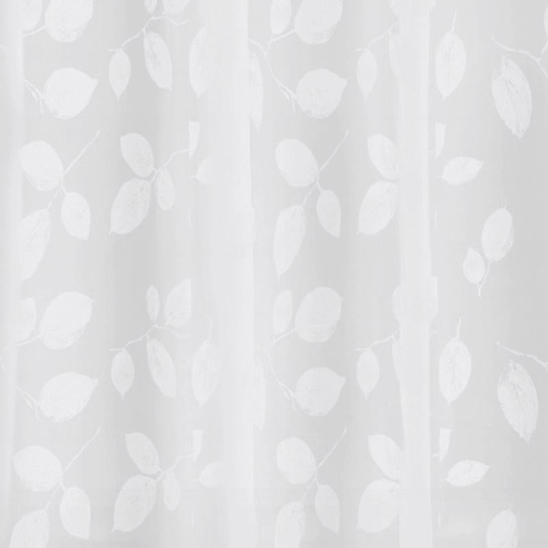 Zenna Home 72 in. H X 70 in. W White Just Leaves Shower Curtain PEVA