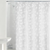 Zenna Home 72 in. H X 70 in. W White Just Leaves Shower Curtain PEVA