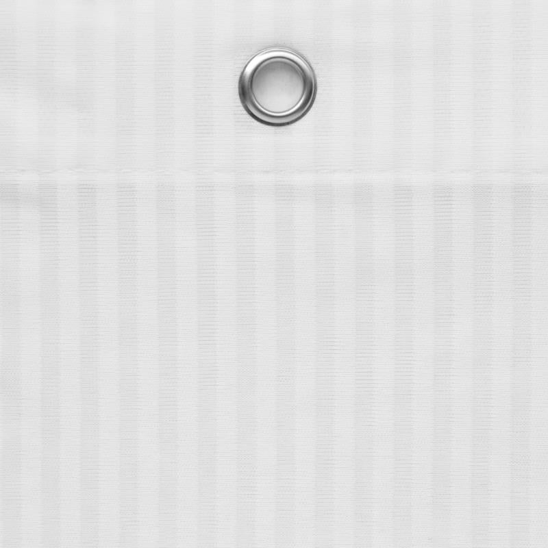 Zenna Home 72 in. H X 70 in. W White Striped Shower Curtain Liner Fabric