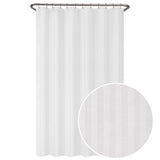 Zenna Home 72 in. H X 70 in. W White Striped Shower Curtain Liner Fabric