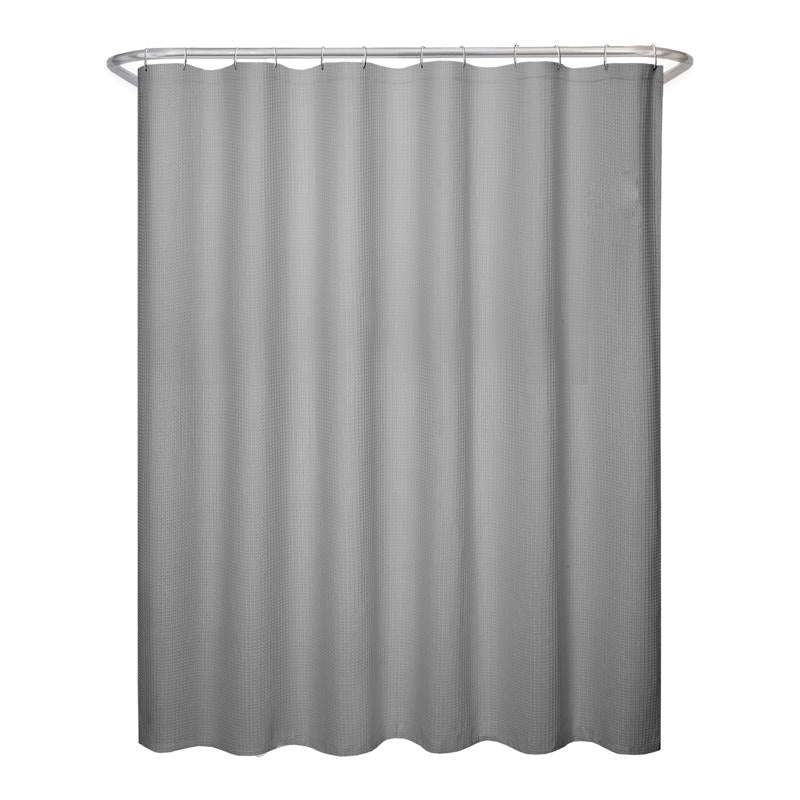 Zenna Home 72 in. H X 70 in. W Grey Spa Waffle Shower Curtain Fabric