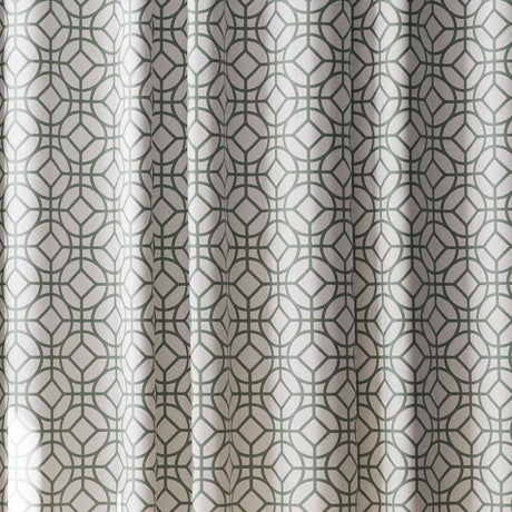Zenna Home 72 in. H X 70 in. W Green Geometric Shower Curtain Fabric