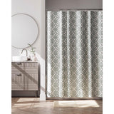 Zenna Home 72 in. H X 70 in. W Green Geometric Shower Curtain Fabric