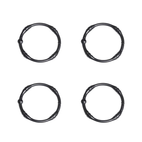 Zenna Home Matte Black Metal Shower Curtain Rings 12 pk