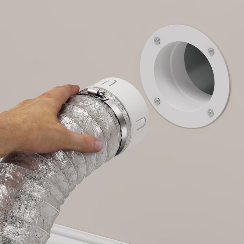 Deflect-O EZ Dock 4 in. D White Plastic Dryer Clean Out Connector