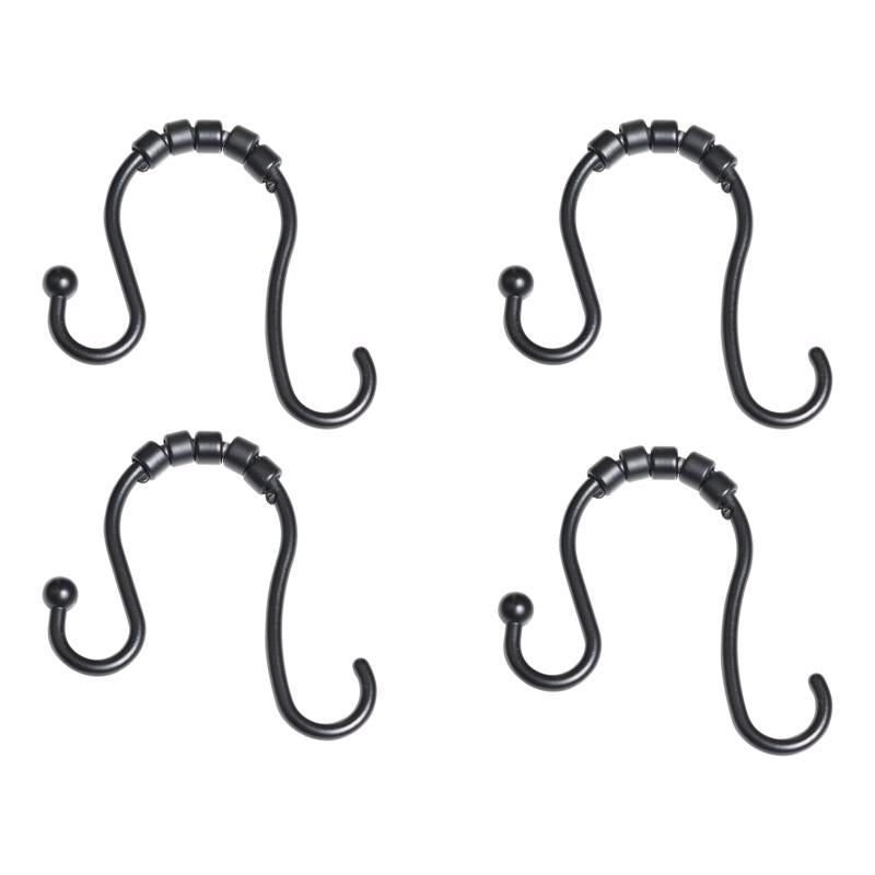 Zenna Home Black Metal Shower Hooks 12 pk