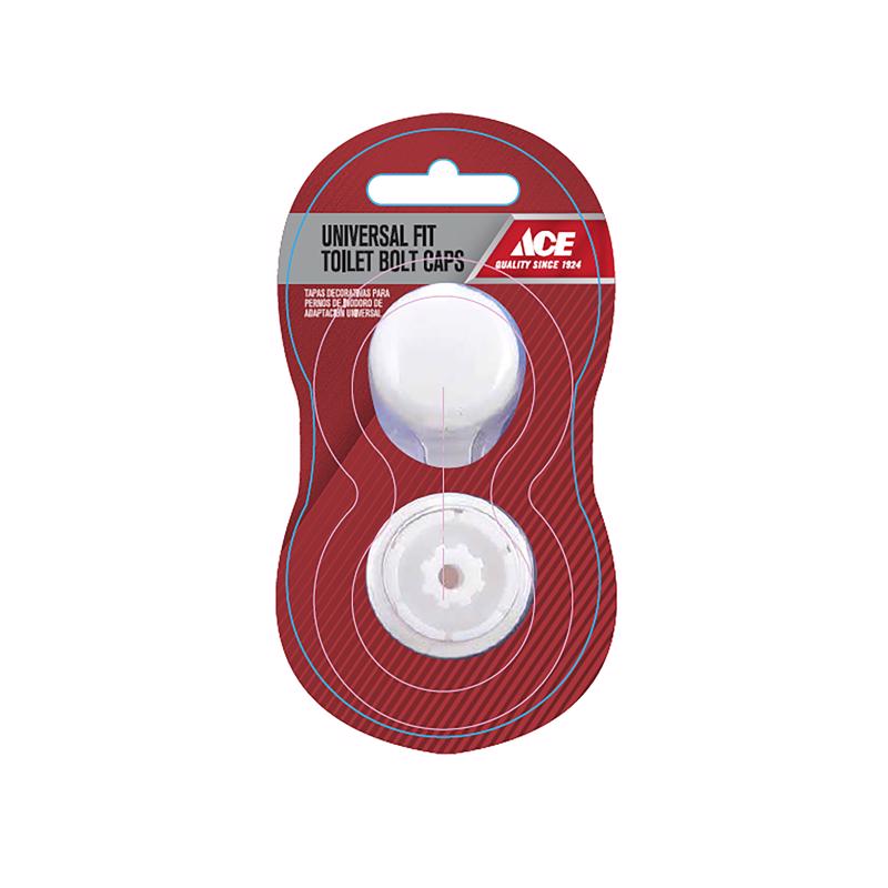Ace Toilet Bolt Caps White Matte Plastic For Universal