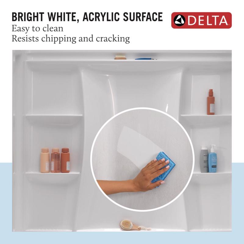 Delta Classic 500 73-1/4 in. H X 32 in. W X 60 in. L White Shower Wall Set