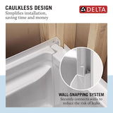 Delta Classic 500 73-1/4 in. H X 32 in. W X 60 in. L White Shower Wall Set