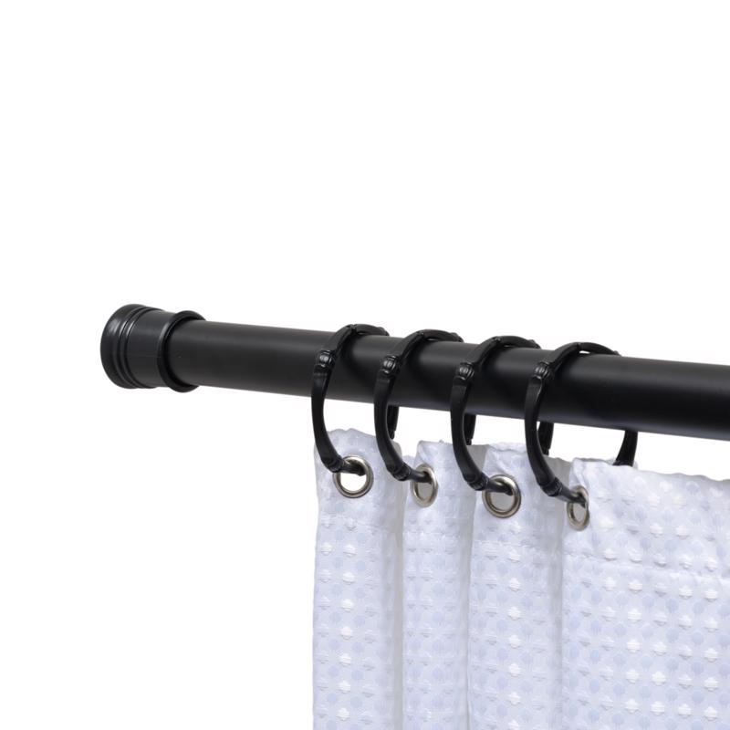 Zenna Home Adjustable Shower Rod 86 in. L Matte Black