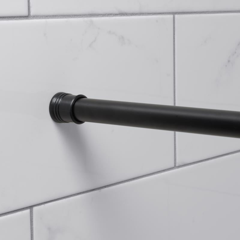 Zenna Home Adjustable Shower Rod 86 in. L Matte Black