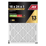 Ace 16 in. W X 24 in. H X 1 in. Polypropylene 13 MERV Pleated Air Filter 1 pk