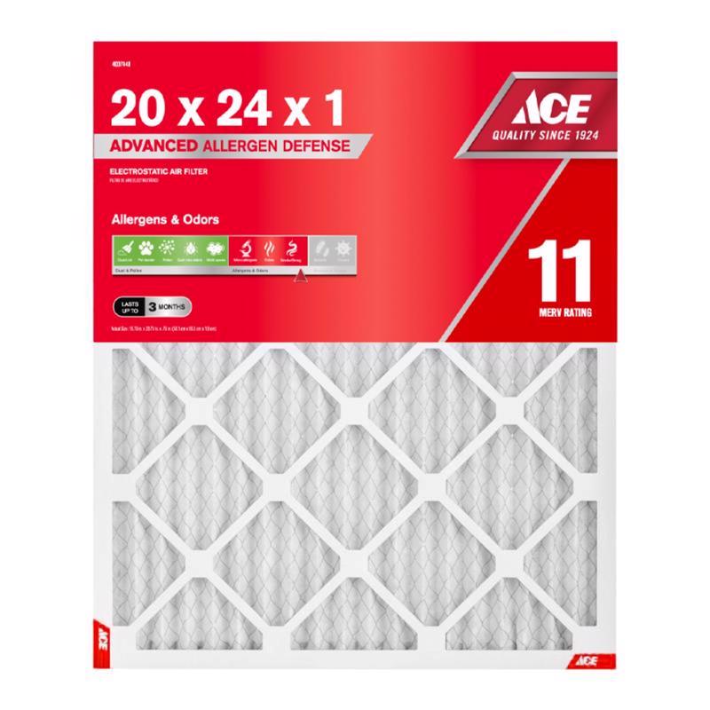 Ace 20 in. W X 24 in. H X 1 in. Polypropylene 11 MERV Pleated Air Filter 1 pk