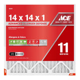Ace 14 in. W X 14 in. H X 1 in. Polypropylene 11 MERV Pleated Air Filter 1 pk