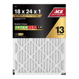 Ace 18 in. W X 24 in. H X 1 in. Polypropylene 13 MERV Pleated Air Filter 1 pk