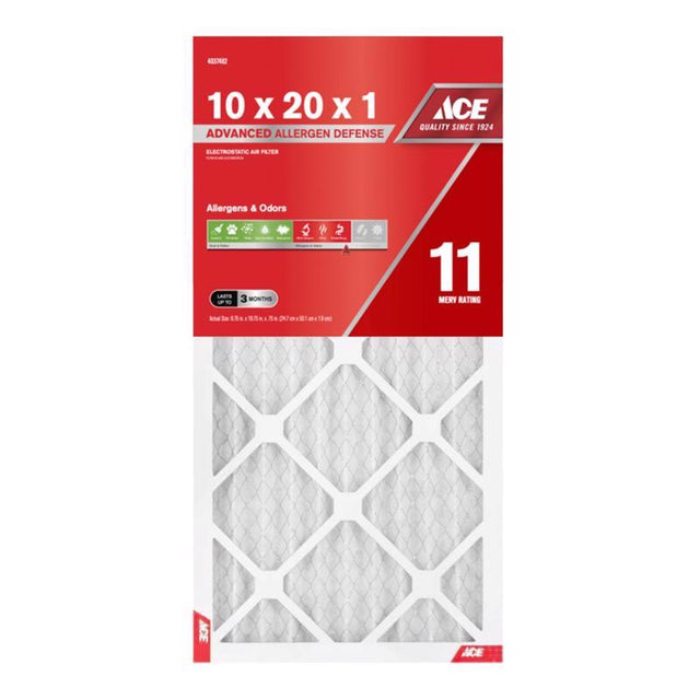 Ace 10 in. W X 20 in. H X 1 in. Polypropylene 11 MERV Pleated Air Filter 1 pk