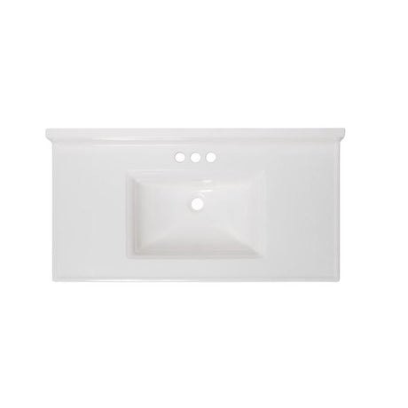Arstar Cultured Marble Bathroom Sink 49.75 in. W X 22.5 in. D White