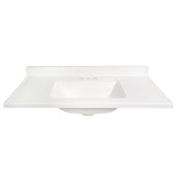 Arstar Cultured Marble Bathroom Sink 49.75 in. W X 22.5 in. D White