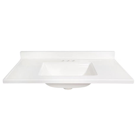 Arstar Cultured Marble Bathroom Sink 49.75 in. W X 22.5 in. D White