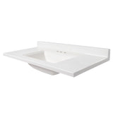 Arstar Cultured Marble Bathroom Sink 49.75 in. W X 22.5 in. D White