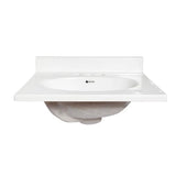 Arstar Cultured Marble Bathroom Sink 17 in. W X 19 in. D White