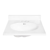 Arstar Cultured Marble Bathroom Sink 17 in. W X 19 in. D White