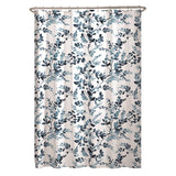 Zenna Home 72 in. H X 70 in. W Blue Botantical Shower Curtain Fabric