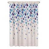 Zenna Home 72 in. H X 70 in. W Blue Raindrops Shower Curtain PEVA