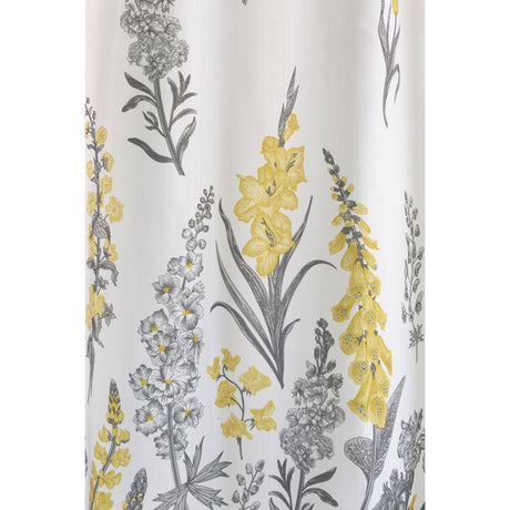 Zenna Home 72 in. H X 70 in. W yellow Flowers Shower Curtain Fabric