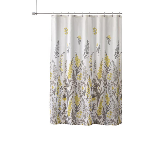 Zenna Home 72 in. H X 70 in. W yellow Flowers Shower Curtain Fabric