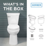 Gerber ADA Compliant 1.28 gal White Elongated Complete Toilet