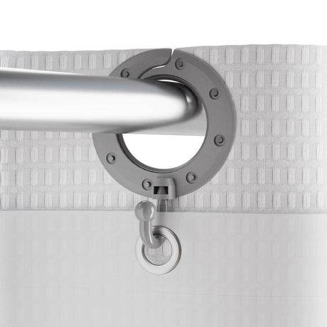 Zenna Home 74 in. H X 71 in. W White Shower Curtain Cotton