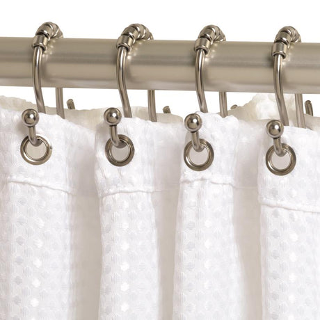Zenna Home Brushed Nickel Silver Metal Shower Curtain Rings 1 pk