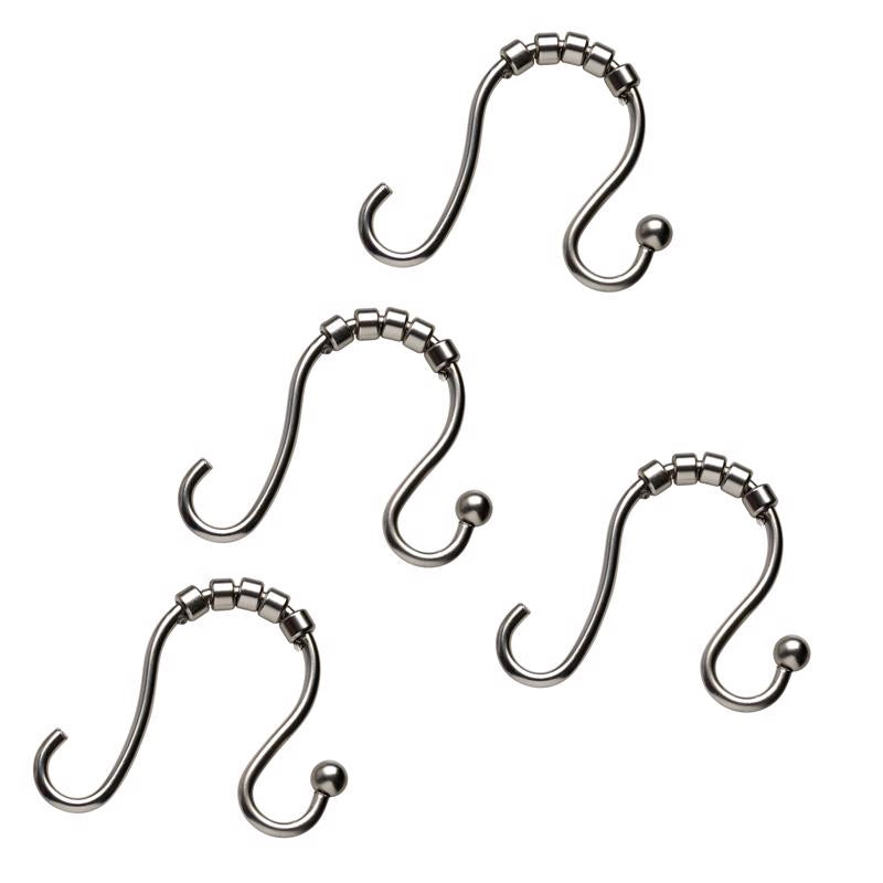 Zenna Home Brushed Nickel Silver Metal Shower Curtain Rings 1 pk
