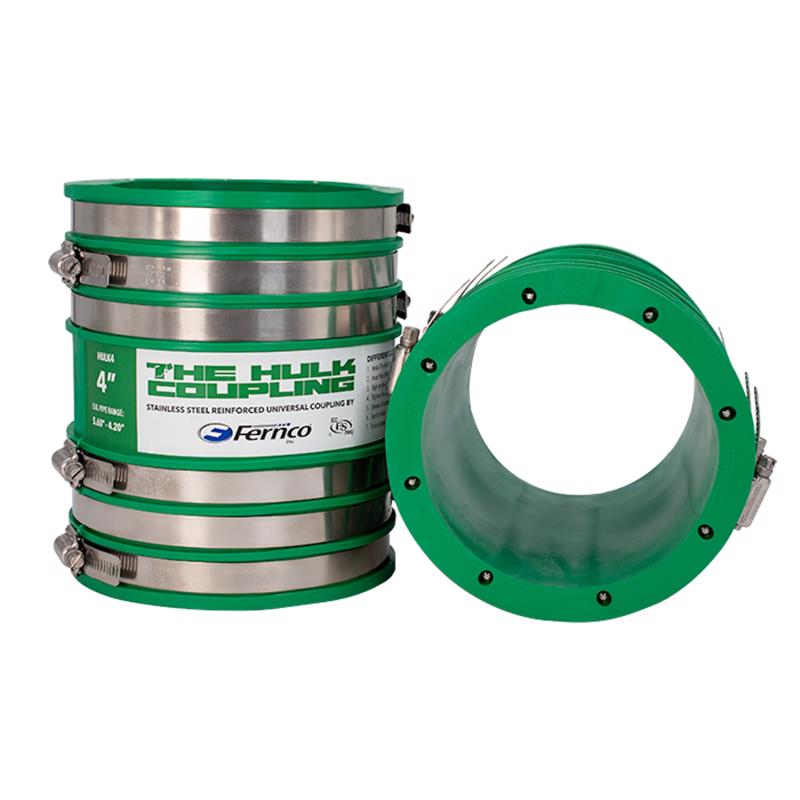Hulk Fernco 4 in. Push X 4 in. D Push PVC 8 in. Coupling 1 pk