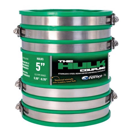 Hulk Fernco 5 in. Push X 5 in. D Push PVC 8 in. Coupling 1 pk