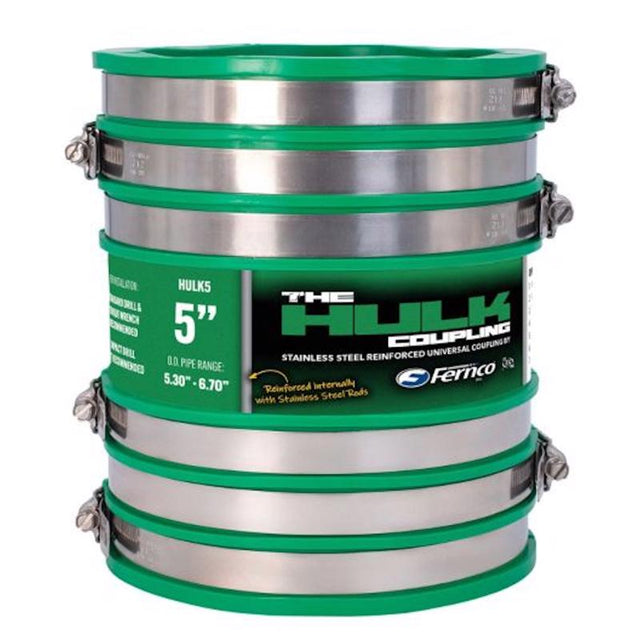 Hulk Fernco 5 in. Push X 5 in. D Push PVC 8 in. Coupling 1 pk