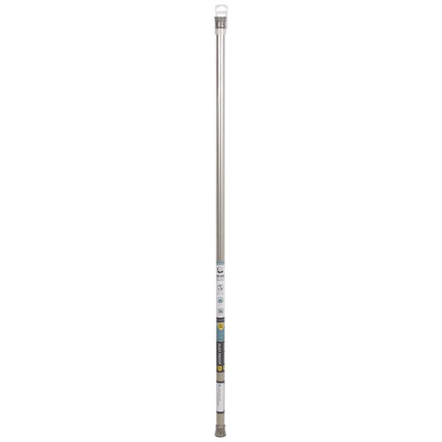 Zenna Home Shower Tension Rod 86 in. L Brushed Nickel Silver