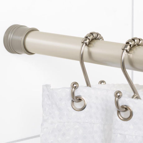 Zenna Home Shower Tension Rod 86 in. L Brushed Nickel Silver