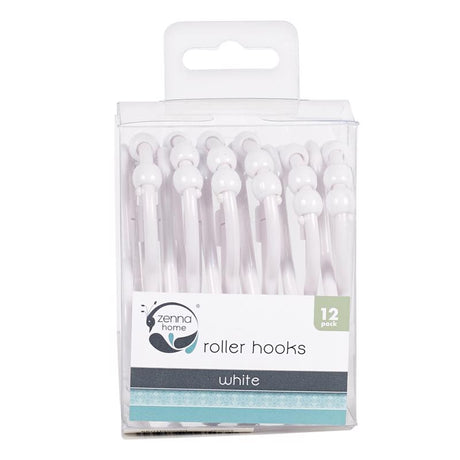 Zenna Home White Plastic Shower Curtain Rings 12 pk
